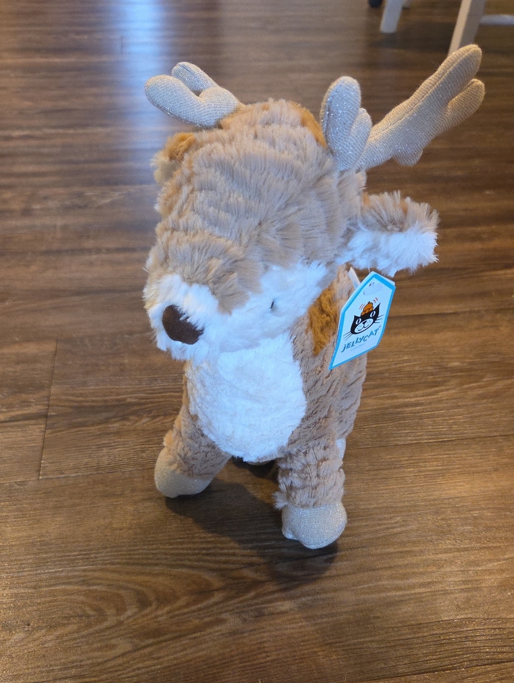 Jellycat Mitzi Tan and Cream Sparkle-Antler Reindeer Plush